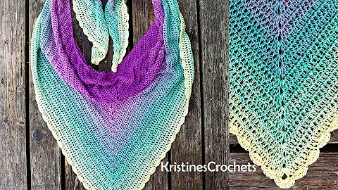Super Easy Double Crochet Triangle Shawl - Beginner Friendly Pattern