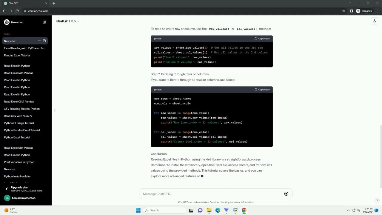 how to read excel file in python using xlrd - YouTube