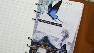 Bullet Journal with Me ASMR | Satisfying Aesthetic Journaling with Stickers | Beautiful Page Design