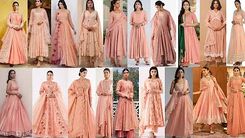 New Modal Peach Colour Special Anarkali Suit design ideas for girls 2025