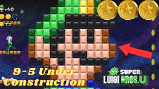 [New Super Luigi U Deluxe] 9-5 Under Construction All 3 Star Coins 100%