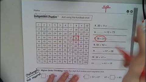Adding 2 digit numbers: Using a Hundreds Chart