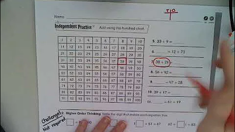 Adding 2 digit numbers: Using a Hundreds Chart