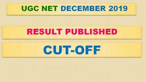 UGC NET DECEMBER 2019 | ALL SUBJECT CUTOFF MARKS
