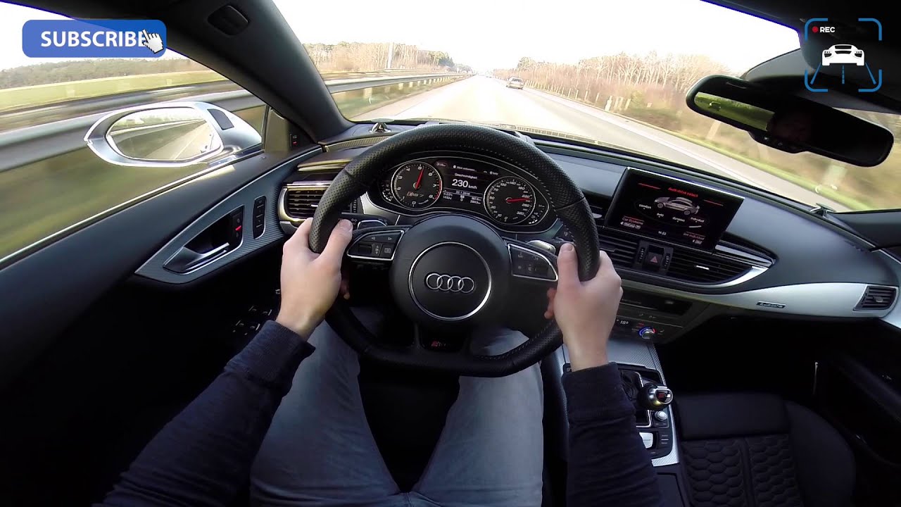 abt energia POV Audi RS7 Sportback Acceleration Top Speed on Autobahn