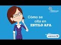 Cómo citar en estilo APA [NORMAS APA]