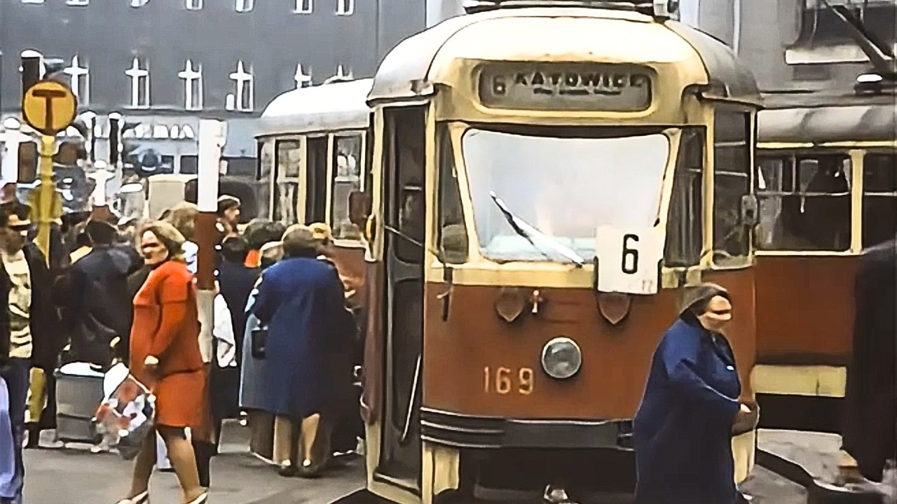 Катовице, Польша на цветной пленке 1970-х годов [HQ].