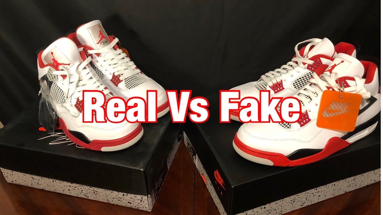 jordan 4 fire red fake