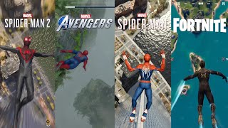 Spider-Man Diving From Highest Point In Spider-Man 2,Fortnite,Avengers game And Spiderman | PS5