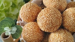 软糯好吃 两个关键 [煎堆] 不开裂不回缩 #麻球 #sesame #balls