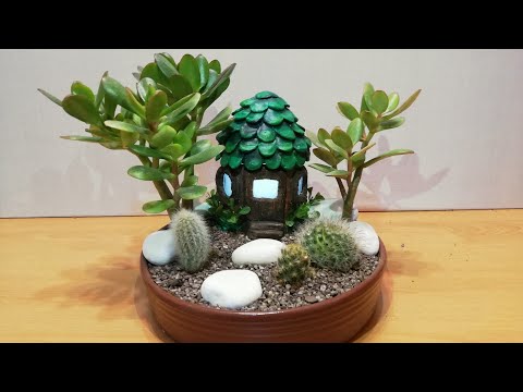 DIY Fairy Garden with Fairy house Lamp