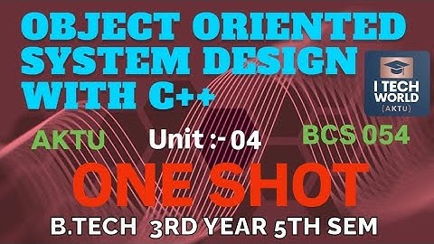Object Oriented System Design with C++ One Shot Unit : 4 B.Tech AKTU 3rd Year 5th Sem CSE/IT BCS054