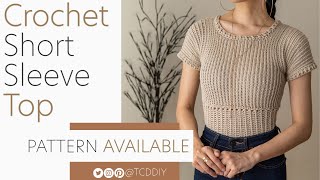 How To Crochet A Short Sleeve Top | Pattern & Tutorial DIY