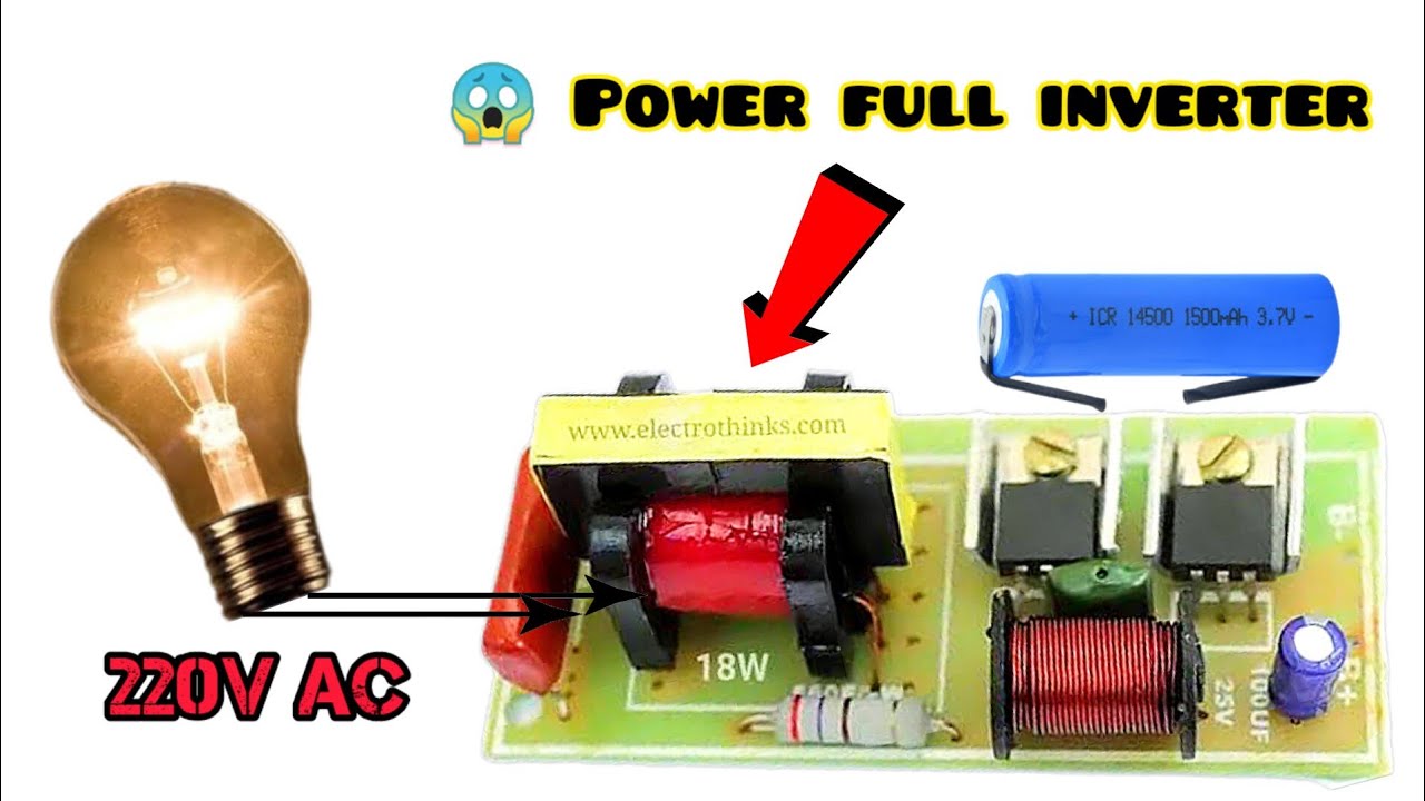 inverter kaise banaen how to make inverter at home 3.7v and 12v to 220v ...