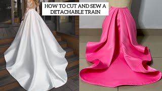 How To Cut and Sew a Detachable Wedding dress Train.