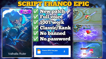 Script Franco Valhalla Ruler Epic No password | Patch Terbaru