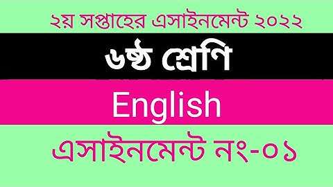 class six assignment 2nd week 2022 #English Assignment 1