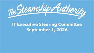 September 1, 2026, IT Executive Steering Committee