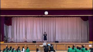 中学３年間歌える事をひた隠しにしていた卒業生徒が初めて生徒の前で歌った アイノカタチ で号泣 卒業生絶叫 ザワザワから沈黙 そして大歓声へ　岩口和暖　体育館の子