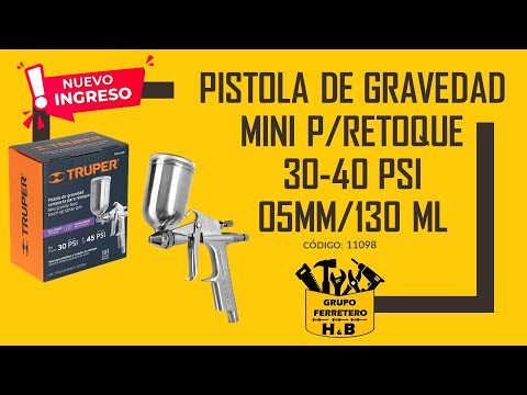 PIPI-400 PISTOLA PARA PINTAR RETOQUES 45PSI ABANICO 10CM VASO ALUMINIO  130ML VISCOSIDAD BAJA 11098, Pistola para pintar de gravedad