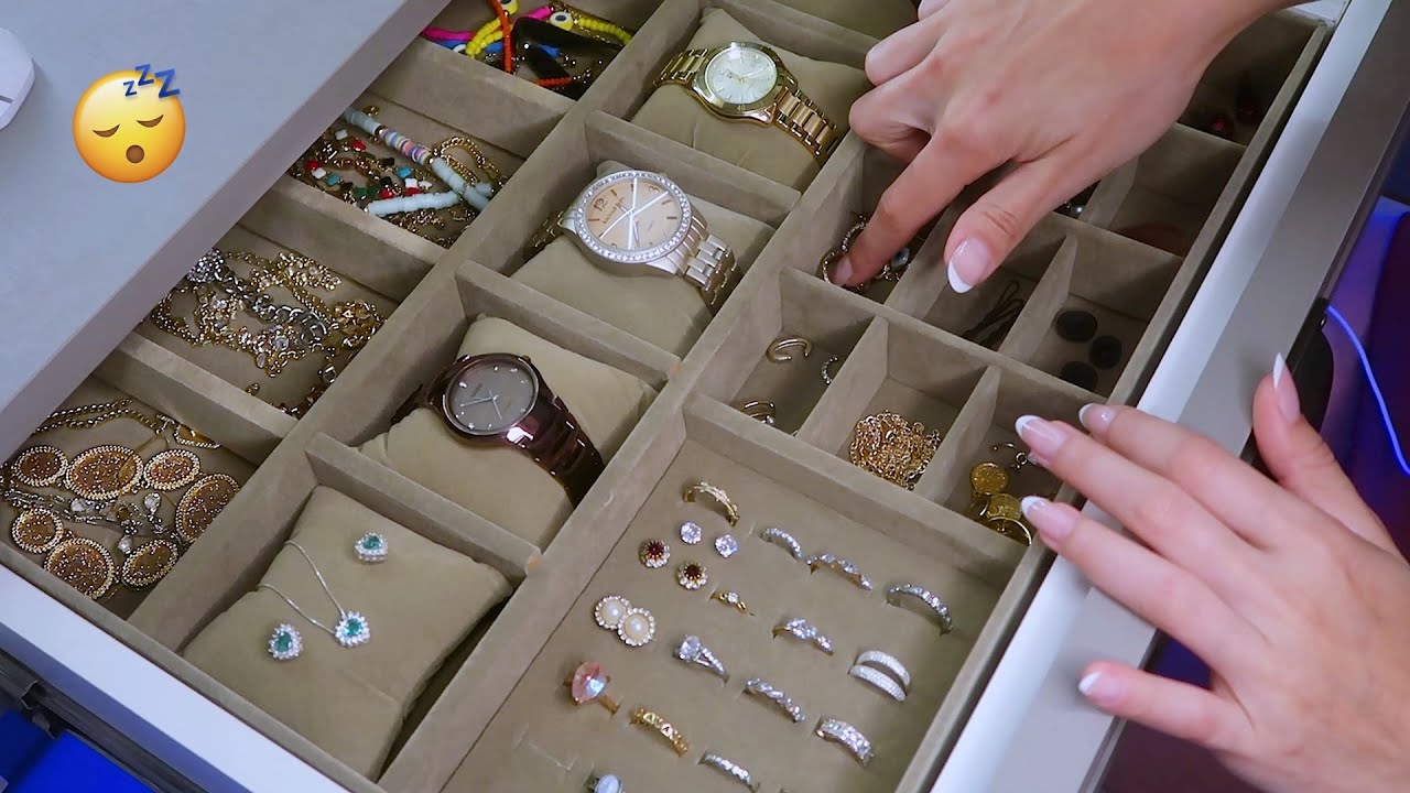 ASMR - MOSTRANDO MINHA GAVETA DE JOIAZzZzZ 💎 sinta soninho