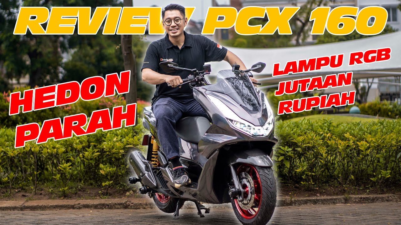 REVIEW MODIFIKASI HONDA NEW PCX 160 PALING HEDON.. Lampu RGB hampir