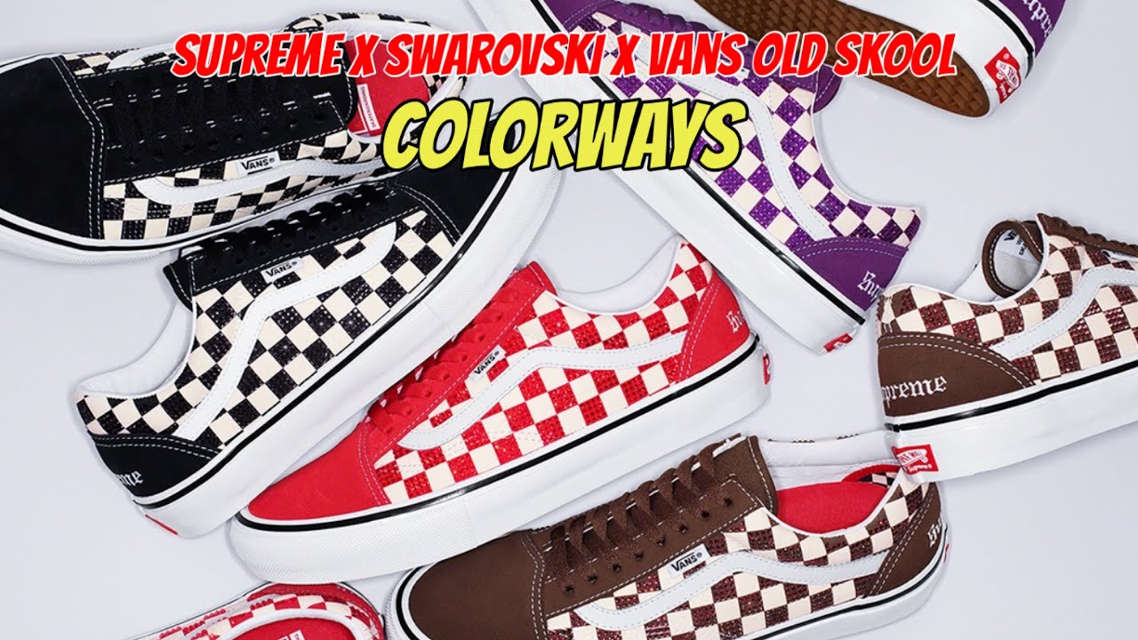 Supreme x Swarovski x Vans Old Skool Colorways