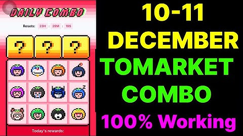 Tomarket Daily Combo | Tomarket Combo 10 December | Tomarket Combo Today |