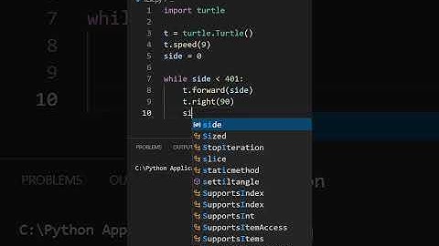 Inside out spiral square design using python turtle #Shorts subscribe for daily updates.