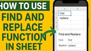 How to Use Find and Replace Function in Google Sheet in Mobile 