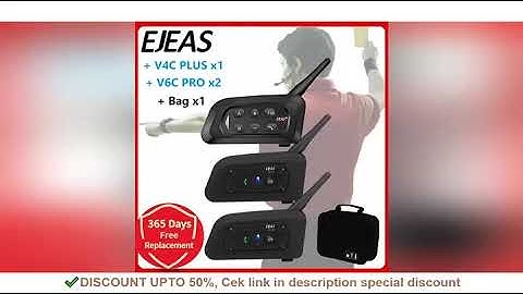 EJEAS V4C PLUS +V6C PROx2 Football 3 Referee Intercom Headset 1200M Soccer Full Duplex Bluetooth Con