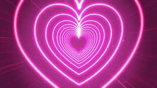 Heart Background  - Pink Tunnel Heart Lights Background - Screensaver Video Effects - 4K