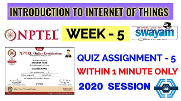 Introduction to internet of things - NPTEL || WEEK 5 QUIZ ASSIGNMENT SOLUTION ||