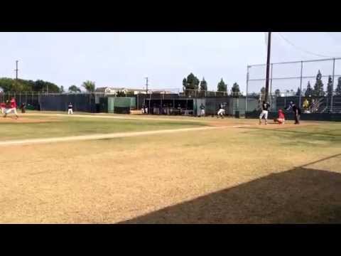 Ozzy runs a long ways to make the catch to end the inning, Fullerton d