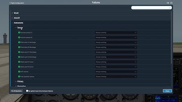 Setting Failures in X Plane 11
