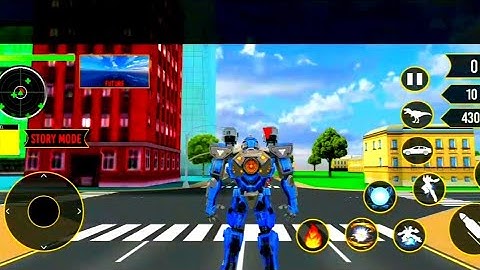 Flying Taxi Robot Car Transformer Games - Car Game Android Gameplay