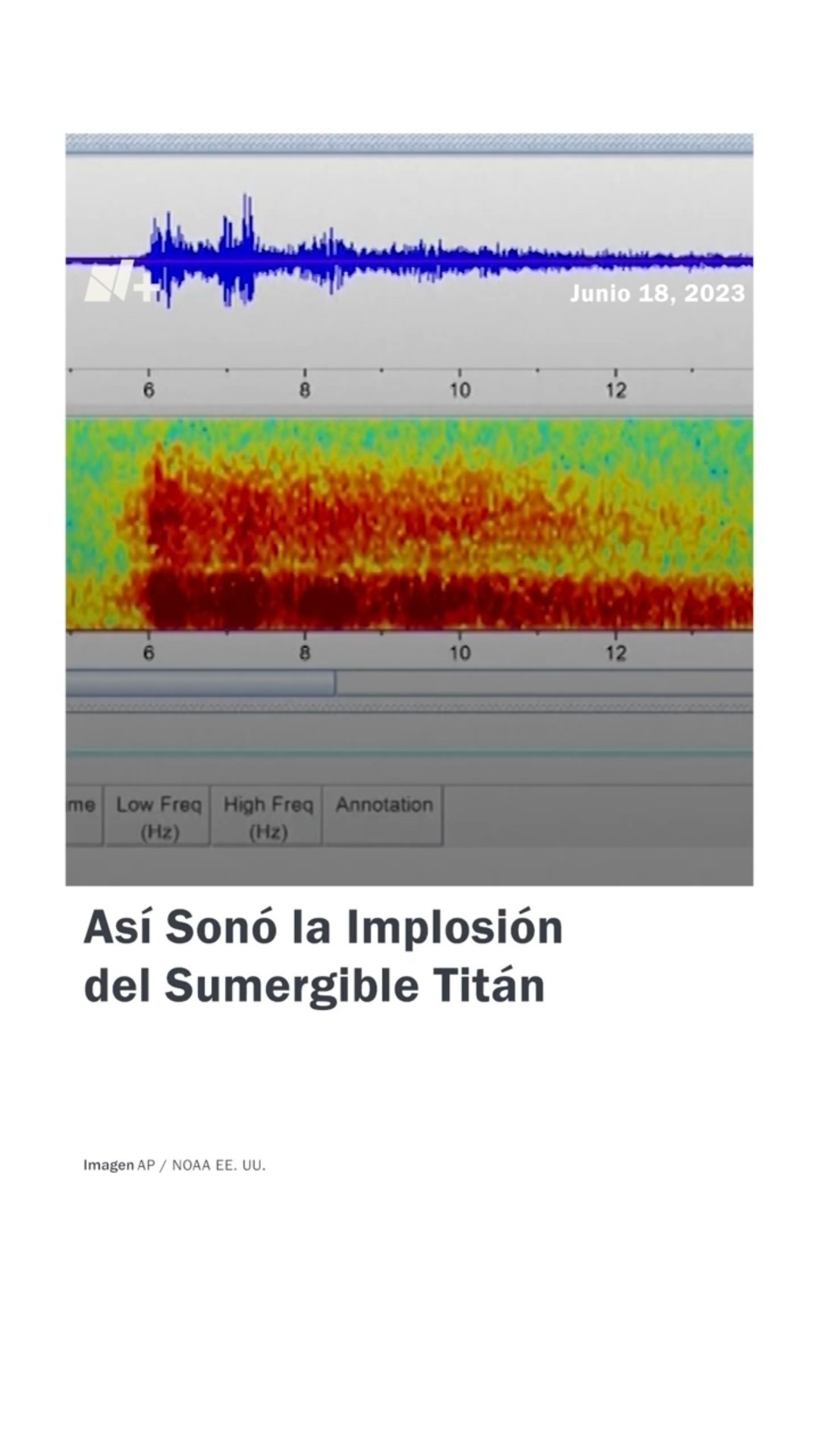 Revelan audio de la implosión del sumergible Titán #nmas #shorts #titan