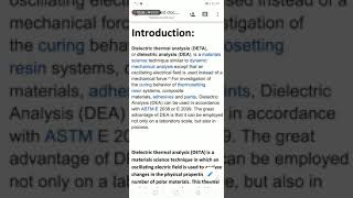 Dielectric thermal analysis