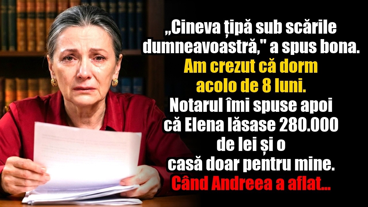 „Cineva țipă sub scările dumneavoastră”, a spus bona în timp ce fiica mea era plecată