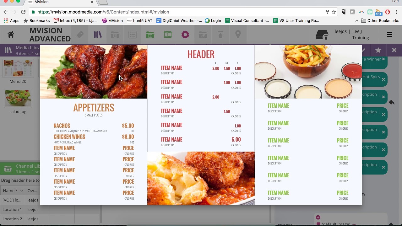 Digital Menu Board Templates