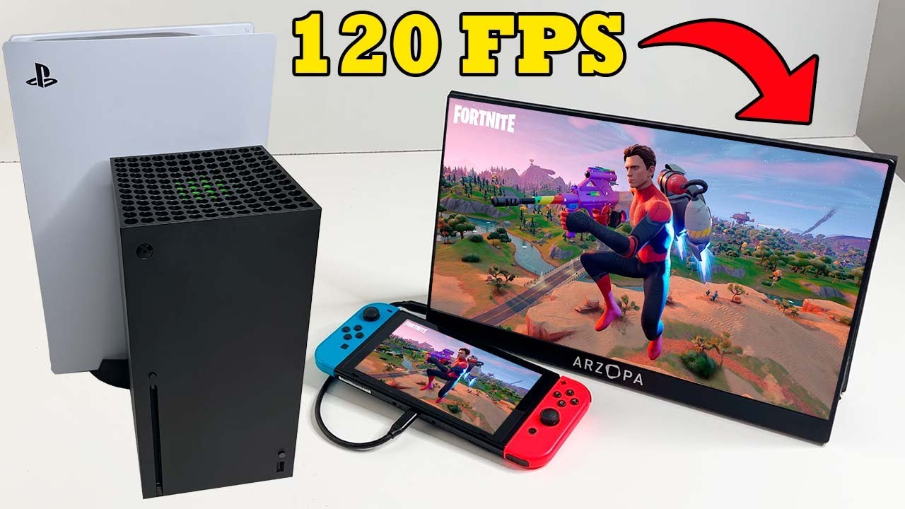 Arzopa Portable Monitor setup with Nintendo Switch, Xbox Series X & PS5