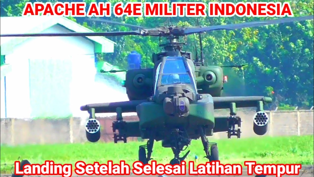 APACHE AH-64E Indonesia Skuadron 11/Serbu PUSPENERBAD Mendarat Di Bandara Pondok Cabe