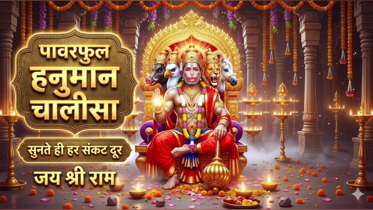 सबसे शक्तिशाली हनुमान चालीसा | सुनते ही दूर होंगे सारे संकट | जय श्री राम