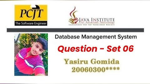 Database Question 06 | Database Management System | Heidi SQL | 1st Year | Java Institute