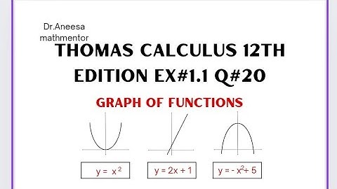 Thomas calculus 12th edition ex#1.1 Q#20|graph of a function
