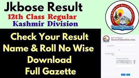 Jkbose 12th Class Annual Regular 2021 Result Declare