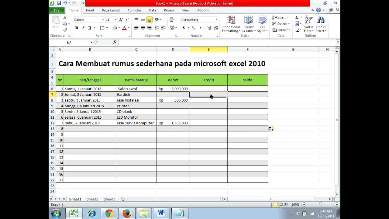 Belajar rumus microsoft excel 2010 lengkap pdf