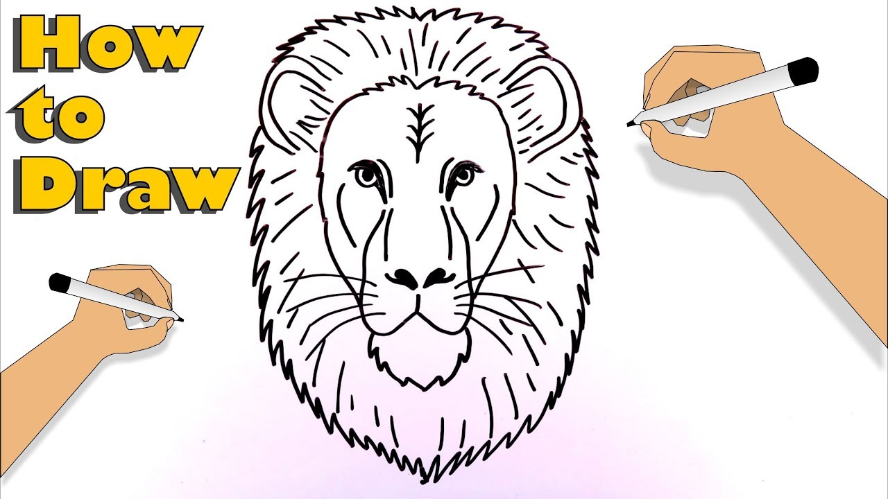How to draw the Lion's head - YouTube