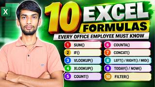 10 Excel Formulas Every Office Employee Must Know | Real Office Examples