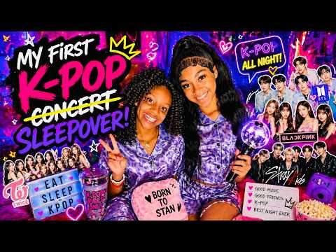 My FIRST K-POP Sleepover Ever 💜 (We went ALL OUT 😱🎤)